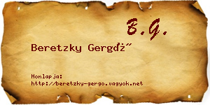 Beretzky Gergő névjegykártya