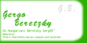 gergo beretzky business card